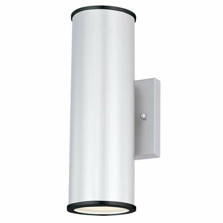 BRIGHTBOMB Nickel Luster Finish Frosted Glass Dimmable LED Up and Down Light Wall Fixture BR3280087
